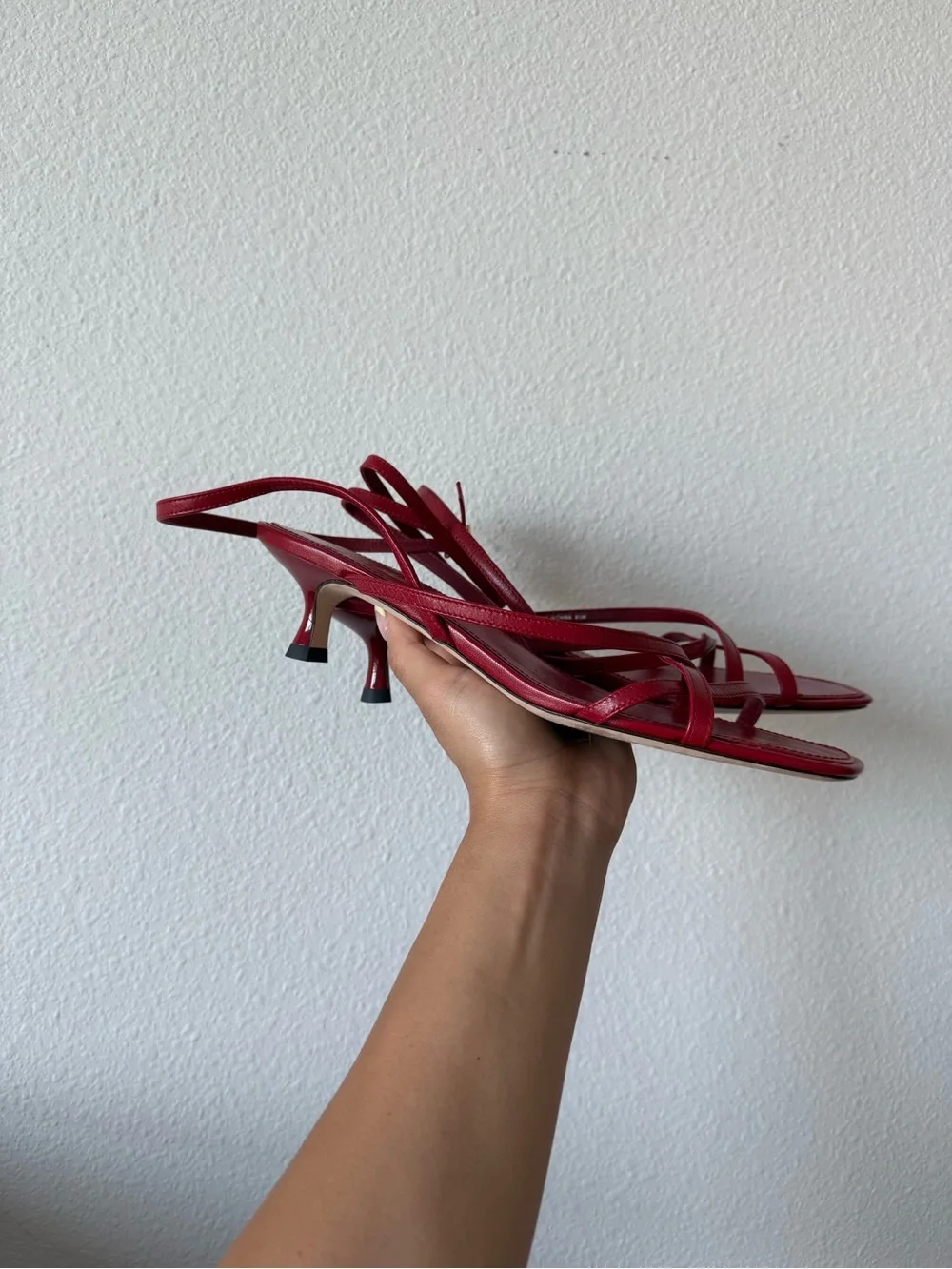 Tory Burch Red Leather Strappy Sandals